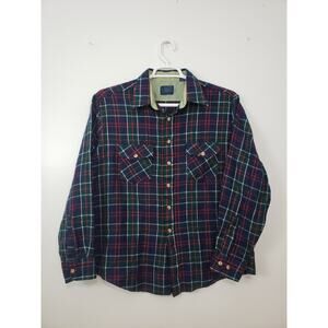 (O5) Vintage 90s Sears Mens Shirt Size XL Plaid Flannel Grandpacore Cottagecore